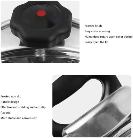 Zerodis Pressure Cooker, Explosion Proof Stovetop Pressure Cooker with Double Bottom Canning Pot for Gas Stove Cooker (5L)