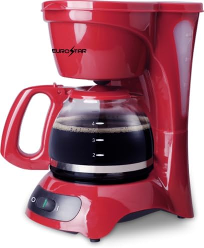EUROSTAR ECM621R 4-Cup Coffeemaker, Red