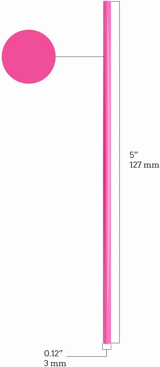 Disposable Plastic Coffee Stirrer Straw - 5 Inch Sip Stir Stick (1000, Pink)