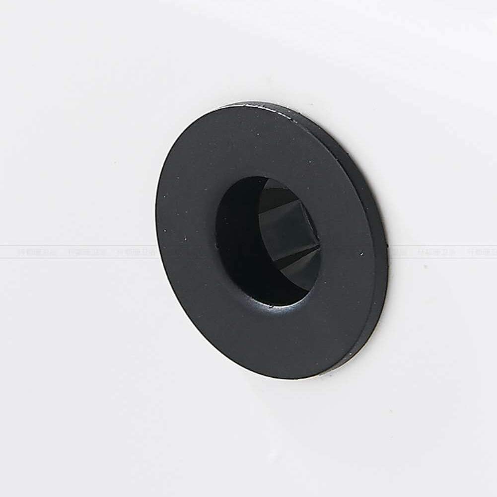 Sink Basin Trim Overflow Cover Brass Insert in Hole Round Caps Matte Black