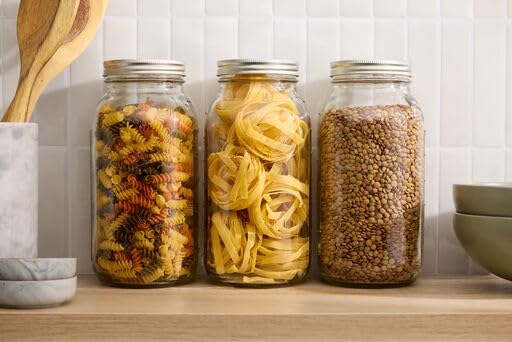 Ball Wide Mouth Glass Mason Jars with Lids and Bands, Used for Canning, Pickling, Juice, Jam, Jelly, Half Gallon Size 64 Ounce (Pack of 36)