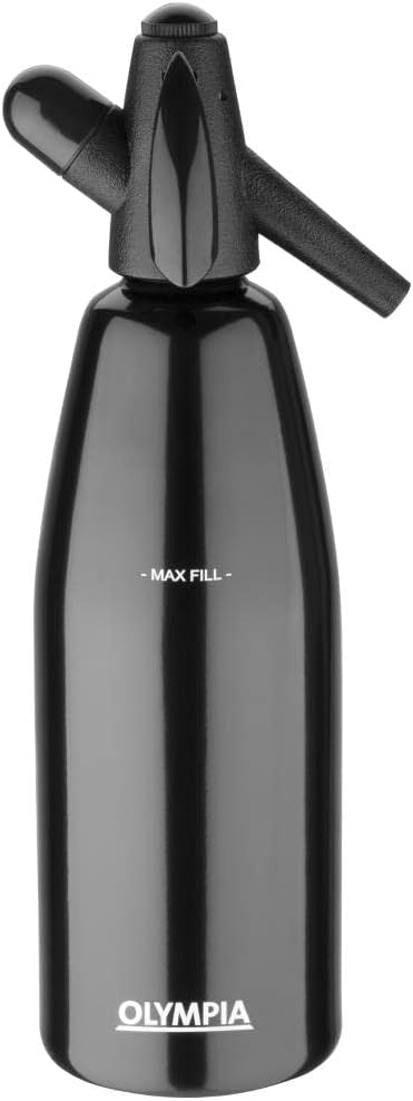 Olympia Soda Siphon Black 1L with New Useful Features for Better Experience