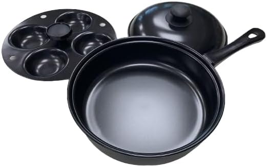 Fox Run Egg Pan, Non-stick Egg Poacher and Fry Pan Set With Lid