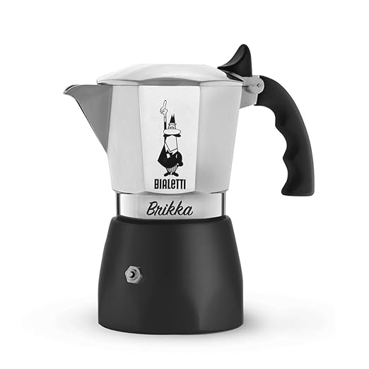 Bialetti Brikka Moka Pot - Crema-Rich Stovetop Espresso Maker, Italian Coffee Maker, 2 Espresso Shots (3.4 oz - 100 ml), Black