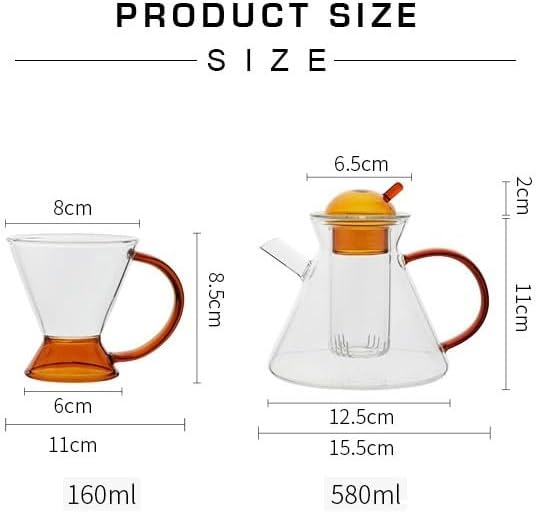Pitcher Nordic Tea Cups Set Heat Resistant Glass Tea Water Pot With Coffee Tea Heating Cold Kettle Filter Baskets Mug Teapot Teacup Water Bottle