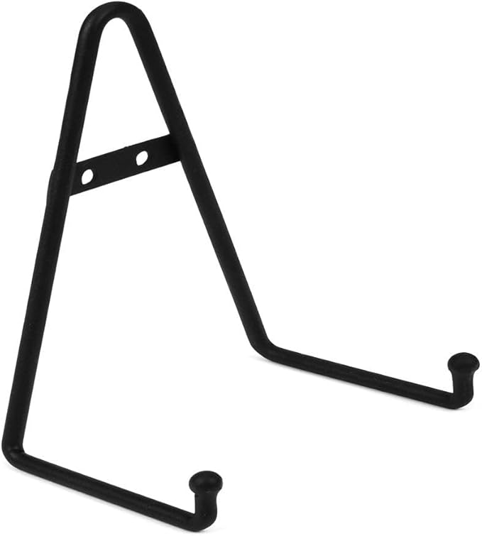 Milltown Merchants™ Metal Display Stand - Free Standing or Wall Mounted Decorative Plate Holder - Versatile Plate Hanger Stand - Black Metal Plate Stand (4 Pack, Small)