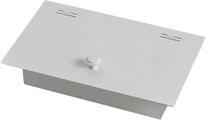 304 Stainless Steel Bin Cover, Countertop Trash can Lid, with a Central Pivot, the Lid can be Lifted, for Kitchen Cabinet, Bar & Bathroom(White)