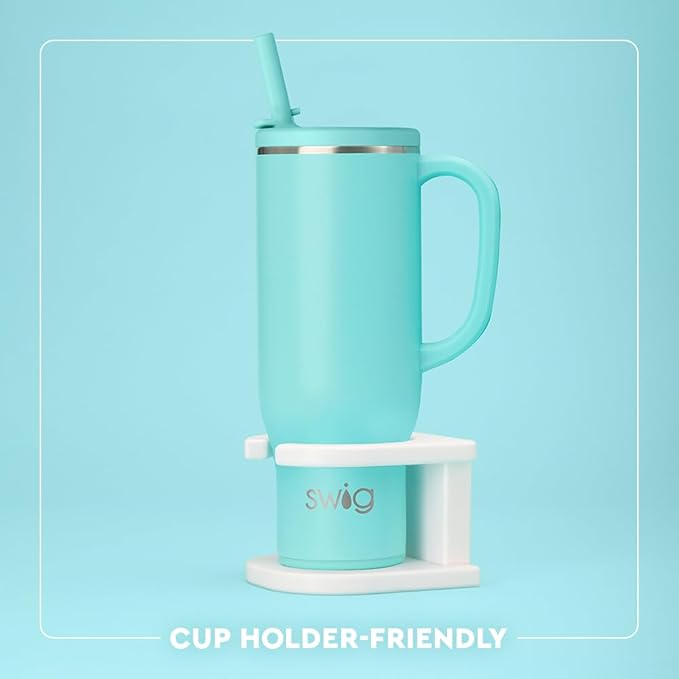 Swig Life 30oz Mega Mug, 30oz Tumbler with Handle and Straw, Large Insulated Tumblers, Cup Holder Friendly Travel Mug, Stainless Steel 30 oz Tumbler, Reusable Insulated Water Bottle (Spring Chick)