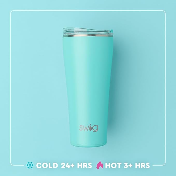 Swiglife 32oz Insulated Tumbler, Travel Coffee Tumbler with Lid, Cup Holder Friendly Travel Coffee Mug, Stainless Steel with Lid (Busy Bee)