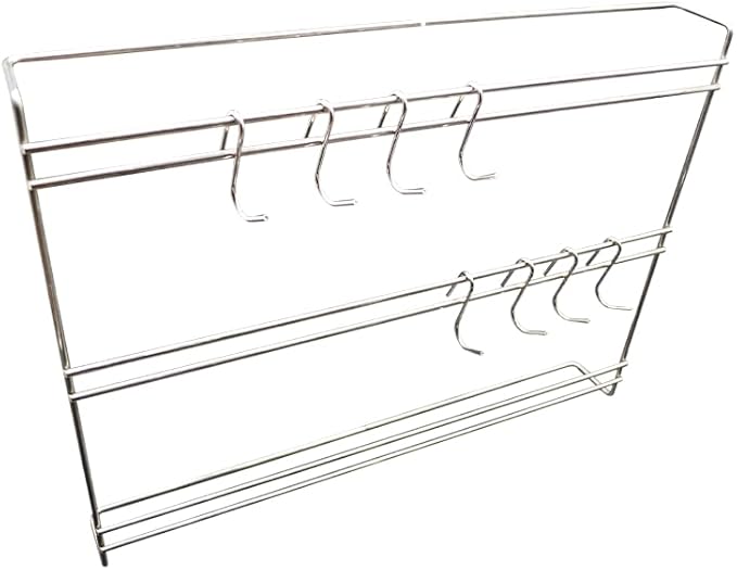 Wall Mounted Stainless Steel Wire Kitchen Utensil Rack 18"X24" with 20 Hook Hanger, Commercial Kitchen Organizing Shelving Storage for Pots, Pans, Cookware in Restaurant