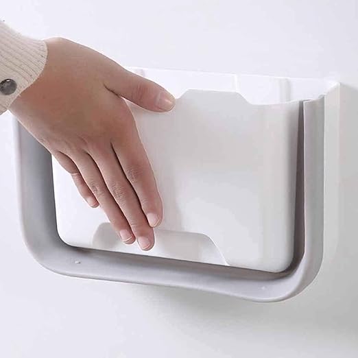 Hanging Trash Can, Kitchen Garbage Bin Waste Bins, Trash Can Kitchen Cabinet Door Wall Mounted Folding Waste Bin Kitchen Cabinet Door Hanging Trash Can Home Mounted Folding Storage Bin ( Color : B )