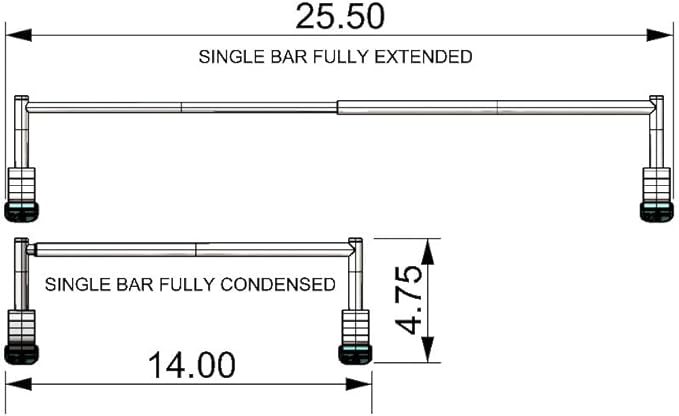 Bathroom Towel Rack Extender, The Magic Bar, Doubles Your Towel Space Fits Almost Any Towel Bar or Shower Walls, No Tools Required, Expands from 14.5 to 25.5 Inches, Chrome