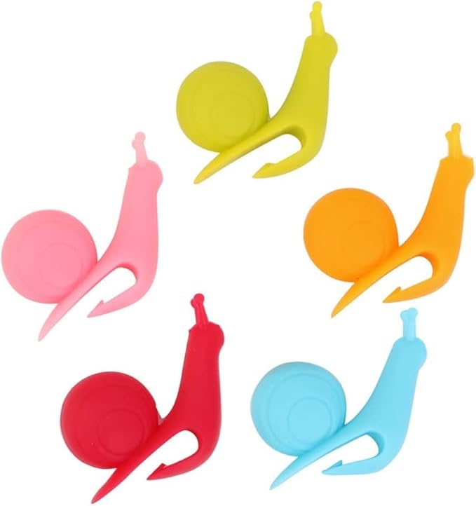 10-Pack Silicone Snail Tea Bag Clips - Cute Colorful Cup Edge Holders for Tea Bags
