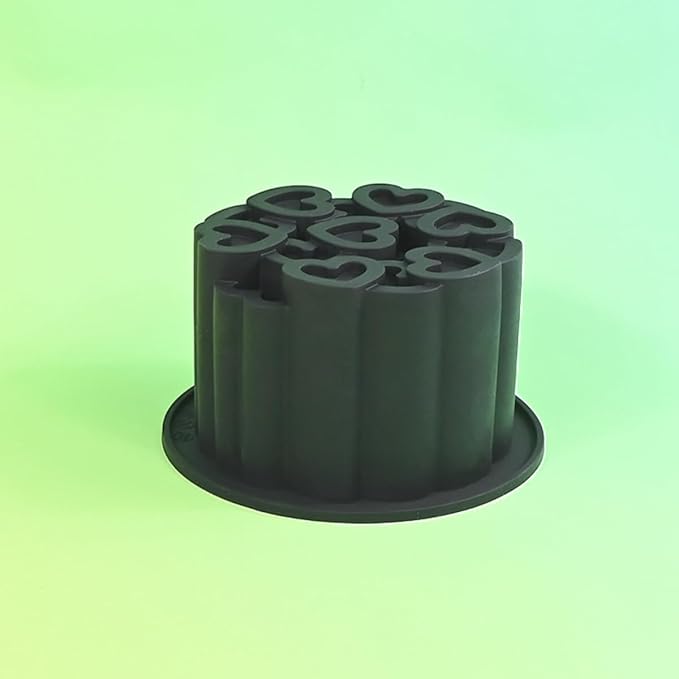 Silicone Mold, 3D Love Heart Pattern Cylinder Baking Mould for Mousse Cake, Fondant, Soap, Ice Cream, Chocolate, Candy, Non-Stick Easy Release BPA Free Food Grade Silicone Molds (B_ Love Heart)