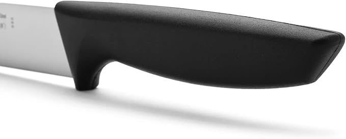 Arcos Kitchen Knife 8 Inch. Nitrum Stainless Steel Blade and Black Polypropylene Handle - Lightweight and Durable for Everyday Use. Niza Series