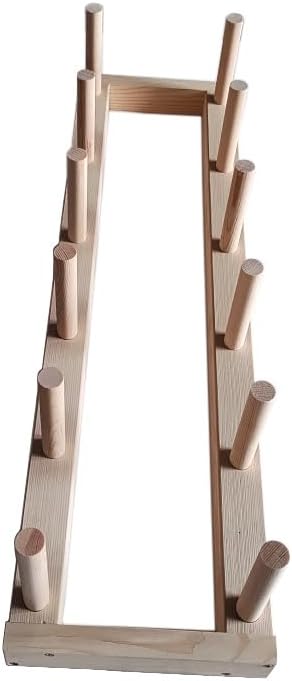 MAUMI Wooden Weight Plate Rack – Olympic Weight Plate Holder & Storage Stand – Bumper Plate Organizer – Horizontal Weight Tree for Home Gym – Weight Plate Storage Rack