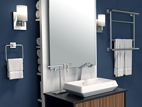 Gatco 1444C, Modern Rectangle Base Freestanding Countertop Towel Holder, Chrome / 10.50"W x 11.13"H T-Shape Style Countertop Hand Towel Holder for Bathroom, Kitchen/ Fingertip Towel Rack