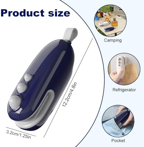 Upgraded Mini Bag Sealer 2025-2-in-1 USB Rechargeable Handheld Heat Seal & Cutter with Magnet for Plastic & Snack Bags - Portable Food Storage Resealer (White)