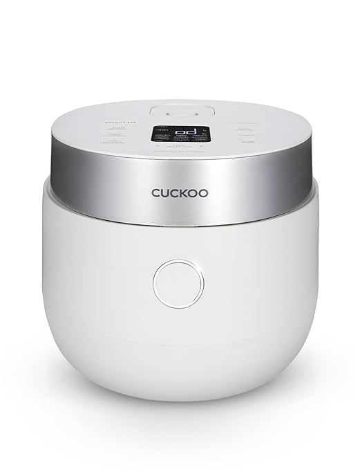 CUCKOO Micom Rice Cooker 8-Cup Uncooked / 16-Cup Cooked with Induction Heating Technology, Versatile Rice Maker with 12 Menu Options and Steam Plate, Voice Guide, White (CR-HA0810FW)