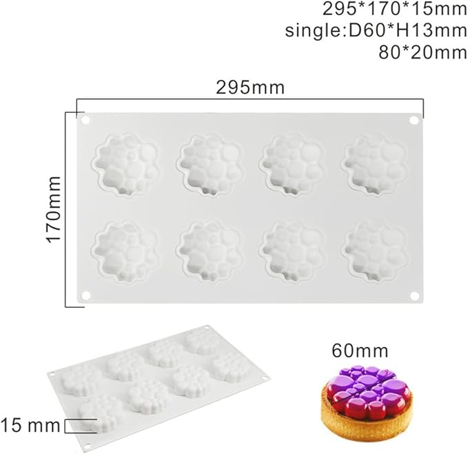 Silicone Mold for Baking Cakes,Soap Molds,Flower Shape Silicone Molds for Homemade French Dessert Mold for Pastry Chocolate,Jelly Chocolate Mold ＆ Ice Cube Tray (D_ Round Clouds Shape)