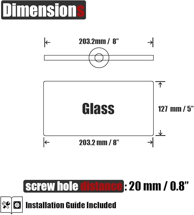 JQK Bathroom Glass Shelf Gold, Tempered Glass Shower Storage 8 by 5 inches, 304 Stainless Steel Brushed Gold Wall Mount 2 Pack, TGS101L8-BG-P2