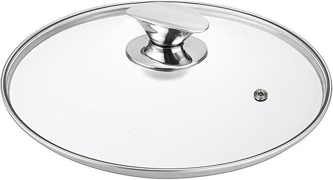 Tempered Glass Lid for Replacement, Clear Cover for Pans and Pots, 8, 9.5, 10.5, 11, 12, 12.5 Inch Lids for Cookware Cooking, Frying Pans, Skillets, Dutch Oven, Sauce Pan (8 In)