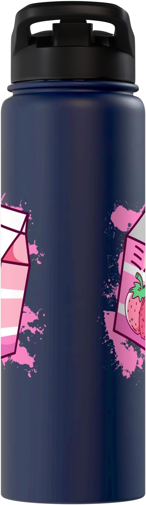 Kawaii Japanese Pink Retro 90s Strawberry Milk Carton Stainless Steel Insulated Water Bottle