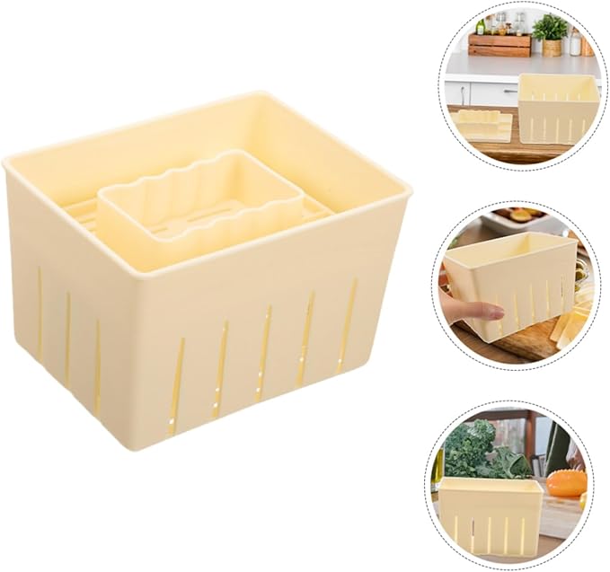 Cabilock 2sets Tofu Press Tool Cheese Press for Cheese Making Tofu Molding Kitchen Essential for Homemade Practical and Easy to Use Mold 4pcs*2