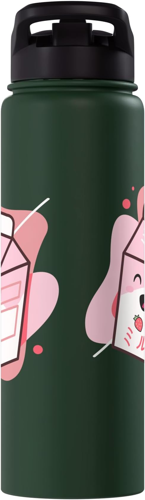 Kawaii Milk Cow Retro Japanese Strawberry Strawberry Milk Stainless Steel Insulated Water Bottle