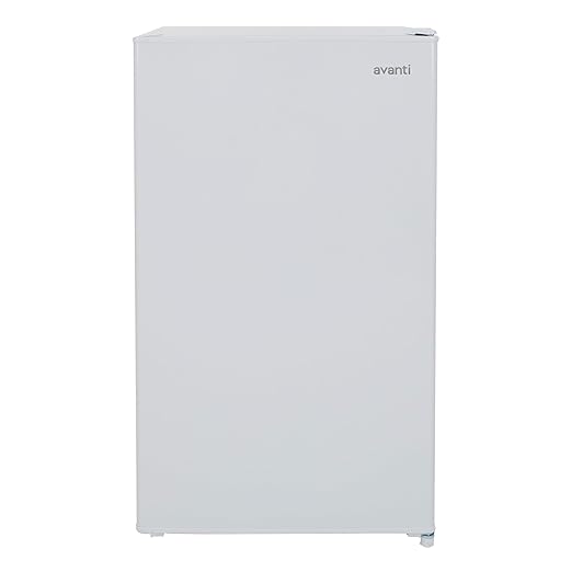 Avanti Mini Fridge Compact Refrigerator for Home Office or Dorm with Reversible Recessed Door, Adjustable Door Bins and Glass Shelves with Adjustable Temperature Control, 3.2-Cu.Ft., White