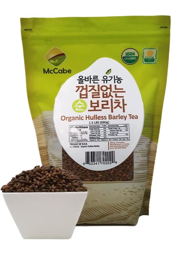 McCabe Organic Hulless Barley Tea - Roasted Hulless Barley Tea | USDA and CCOF Certified | Product of USA | 1.5 lbs (24 Oz) Pack of 2