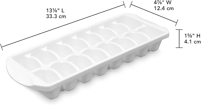 Sterilite Stacking Ice Cube Tray, Save Space and Stack Trays in Freezer - White, 12-Pack