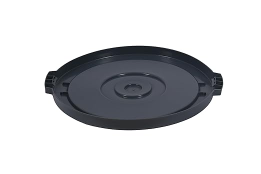 PLASTIC PRINCE Round Trash Can Lid, Compatible with 32 Gallon Wastebasket Garbage Can, Gray Plastic
