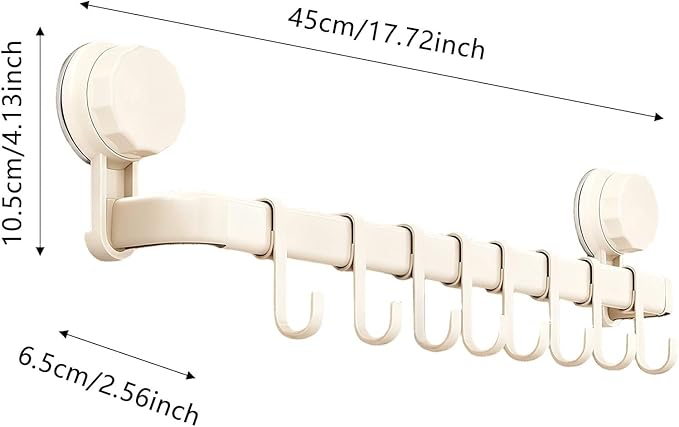 2026 Upgrad Wall Hooks Rack, Space Saving Utensil Holder for Kitchen Bathroom, No Drilling Wall Mounted Accessory Hanger, Kitchen Rail for Hanging Cooking Utensils Mugs Spoons (White_D)