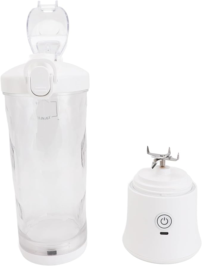 Portable Mini Blender with Powerful Motor and RGB Light for Travel Gym, 600ml USB C Rechargeable Juicer Cup in Premium PC