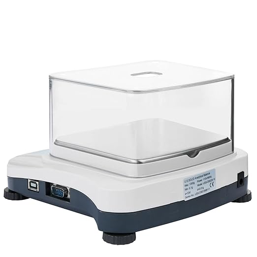 U.S. Solid Precision Lab Scale 2000g x 0.01g- High Precision Analytical Balance w/USB and RS232 Interface, Detachable Draft Shield, Calibration Weight,100-240 VAC