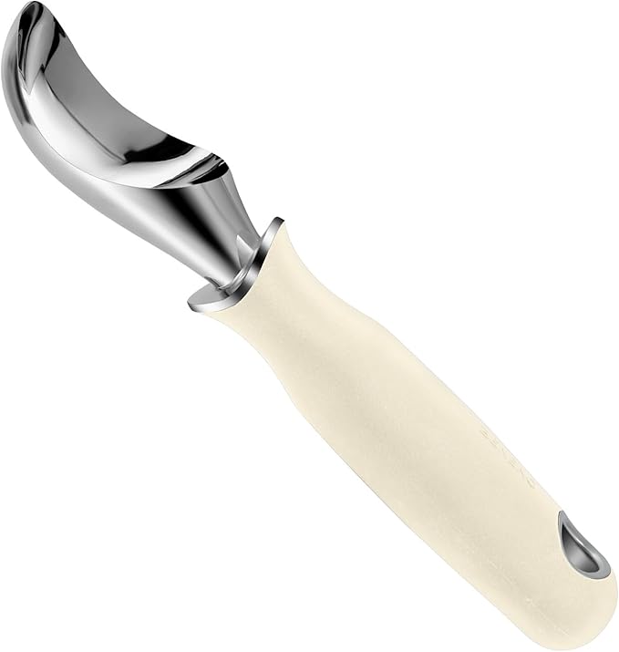 Beneno Heavy Duty Ice Cream Scoop - Upgraded Anti-Fracture Design, Comfortable Grip Long Handle, Effortless Scooping & Dishwasher Safe, Cream