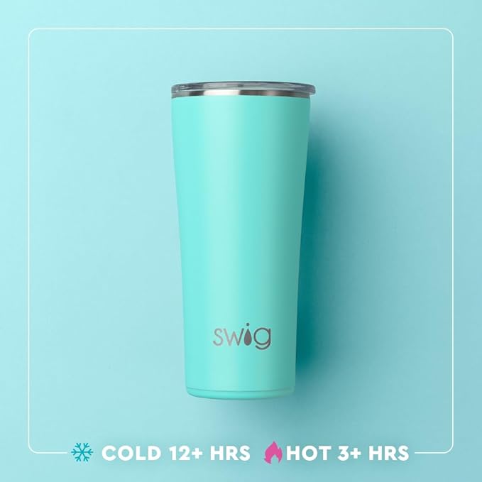 Swig Life 22oz Insulated Tumbler, Travel Coffee Tumbler with Lid, Cup Holder Friendly Travel Coffee Mug, Stainless Steel (Howdy Holidays)