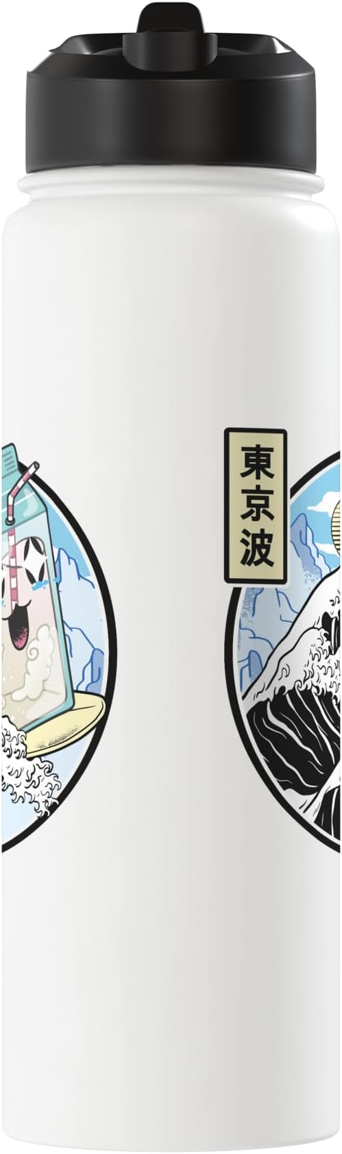 Surfing Milk Carton On Kanagawa Wave Vaporwave Kawaii Anime Stainless Steel Insulated Water Bottle