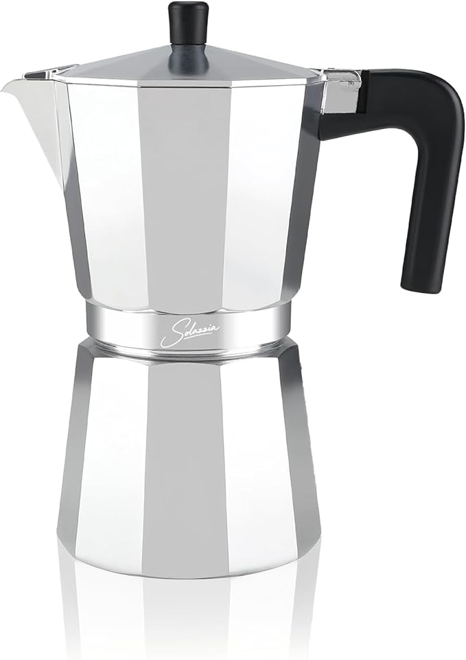 3 Cup Stovetop Espresso Maker Italian Moka Pot, Stove Top Cuban Coffee Maker, Greca Mocha Pot(Basic, 5 oz/150ml)
