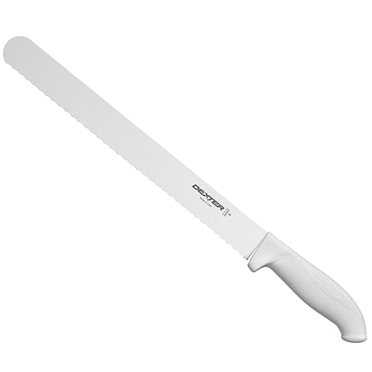 Dexter-Russell SofGrip 12" Scalloped Roast Slicer Knife | 24243 | High-Carbon DEXSTEEL Blade | Non-Slip Soft Rubber Grip Handle | NSF Certified, Stain-Free, Made in USA