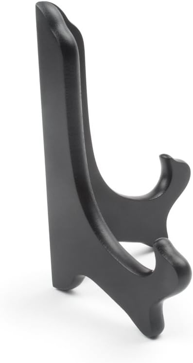 Fox Run Black Plate Stand, 6-Inch, Wood