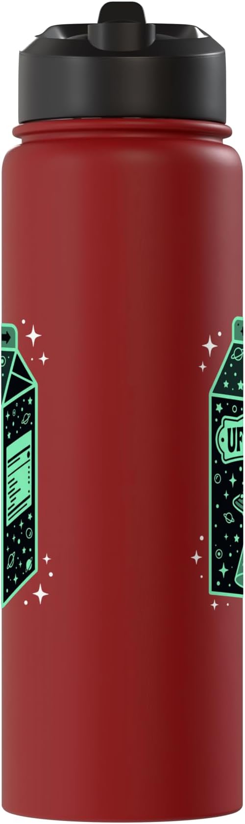 UFO Juice Retro Cat Abduction Alien Space Milk Cosmos Stainless Steel Insulated Water Bottle