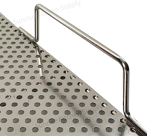 Sunrise Stainless Steel Fryer Screen with Handles (Solid Screen) (3, 17.5" x 17.5" x 2")