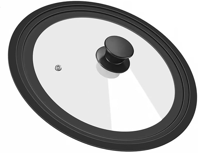Universal Lid for Pots Pans and Skillets, 11&12&13 inch, Diameter Cookware, Silicone Replacement Pan Lid Pot Lids for Frying Pans, Cast Iron,Tempered Glass Lid