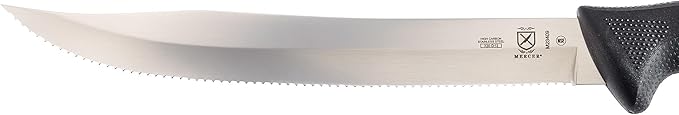 Mercer Culinary Millennia Black Handle Scalloped Utility Slicer, 9-Inch