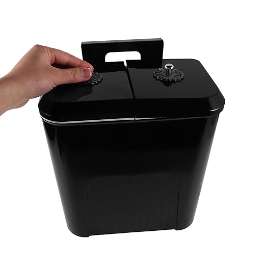 Ipetboom Kitchen Wall-Mounted Trash Can 9l with Dual Flip Lids Food Waste Bin Plastic Compost Bin for Home Kitchen Bathroom Cabinet Waste Sorting