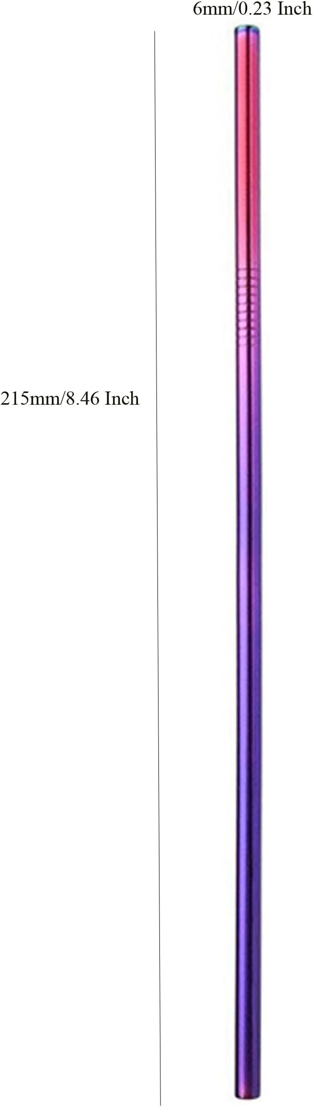 100Pcs Rainbow Reusable Stainless Steel Metal Straws for Bulk Order. NiceCaTeLe 8.5” Kids Toddler Baby Child Drinking Straws for 20oz Tumblers Yeti Dishwasher Safe(8.5" Long, Rainbow-100pcs Straight)