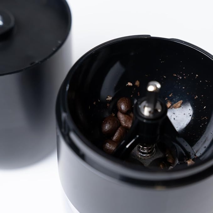 Caldwell Portable Electric Coffee Grinder – USB Rechargeable Ceramic Burr Mill for Espresso to French Press – Automatic Coffee Bean Grinder for Travel, Camping & Home – Black