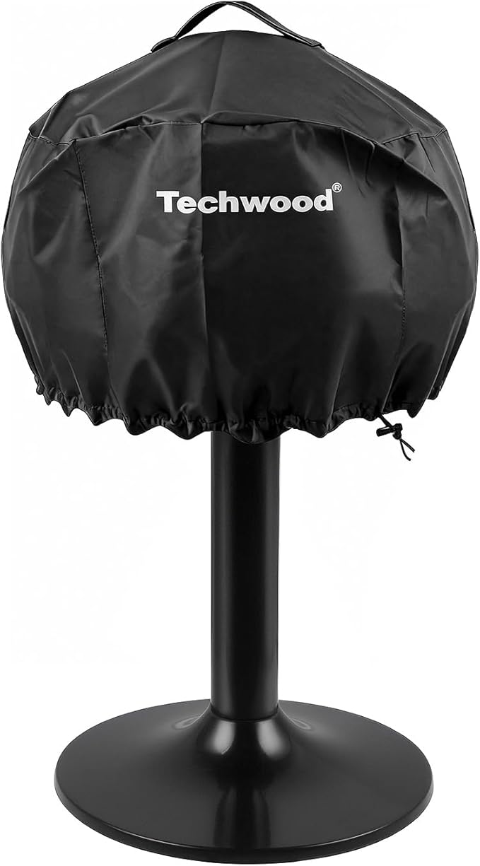Electric Grill, Techwood Indoor/Outdoor Electric BBQ Grill, 1600W Portable Removable Stand Grill with Adjustable Heat & Drip Tray, Double Layer Design for Party, Patio & Backyard, Dust Cover(Silver)